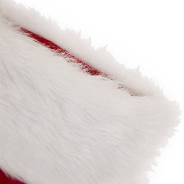 Faux Fur Cuff Knitted Hooked Christmas Stocking