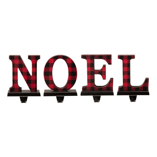 Metal "NOEL" Christmas Stocking Holder Set of 4
